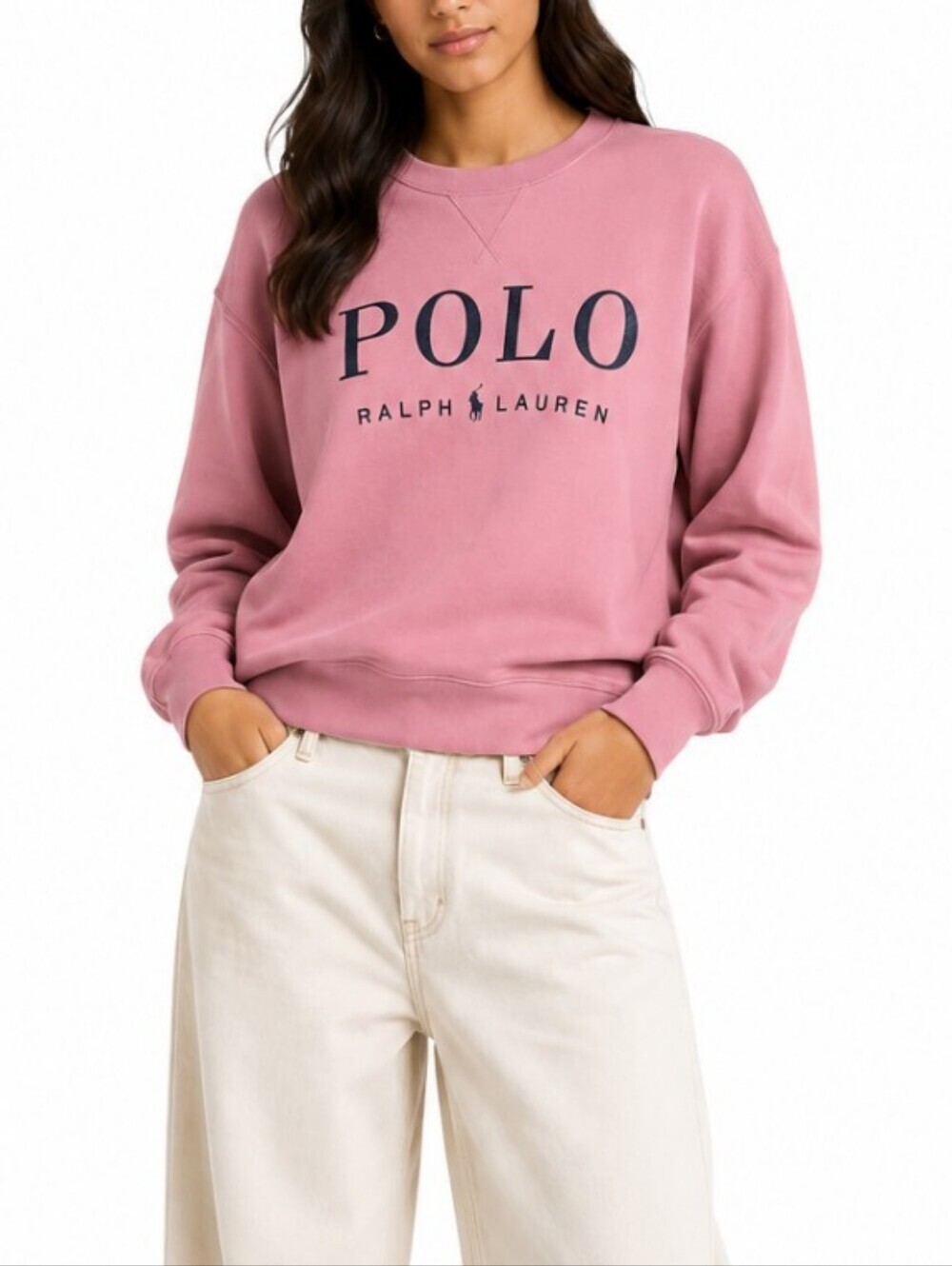 Vintage Polo Ralph Lauren Classic Logo Emblem Crewneck Sweatshirt In Pink